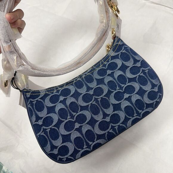 NWT Limited Coach Large Teri Crossbody Bag In Signature Denim CAF82 - Picture 8 of 9